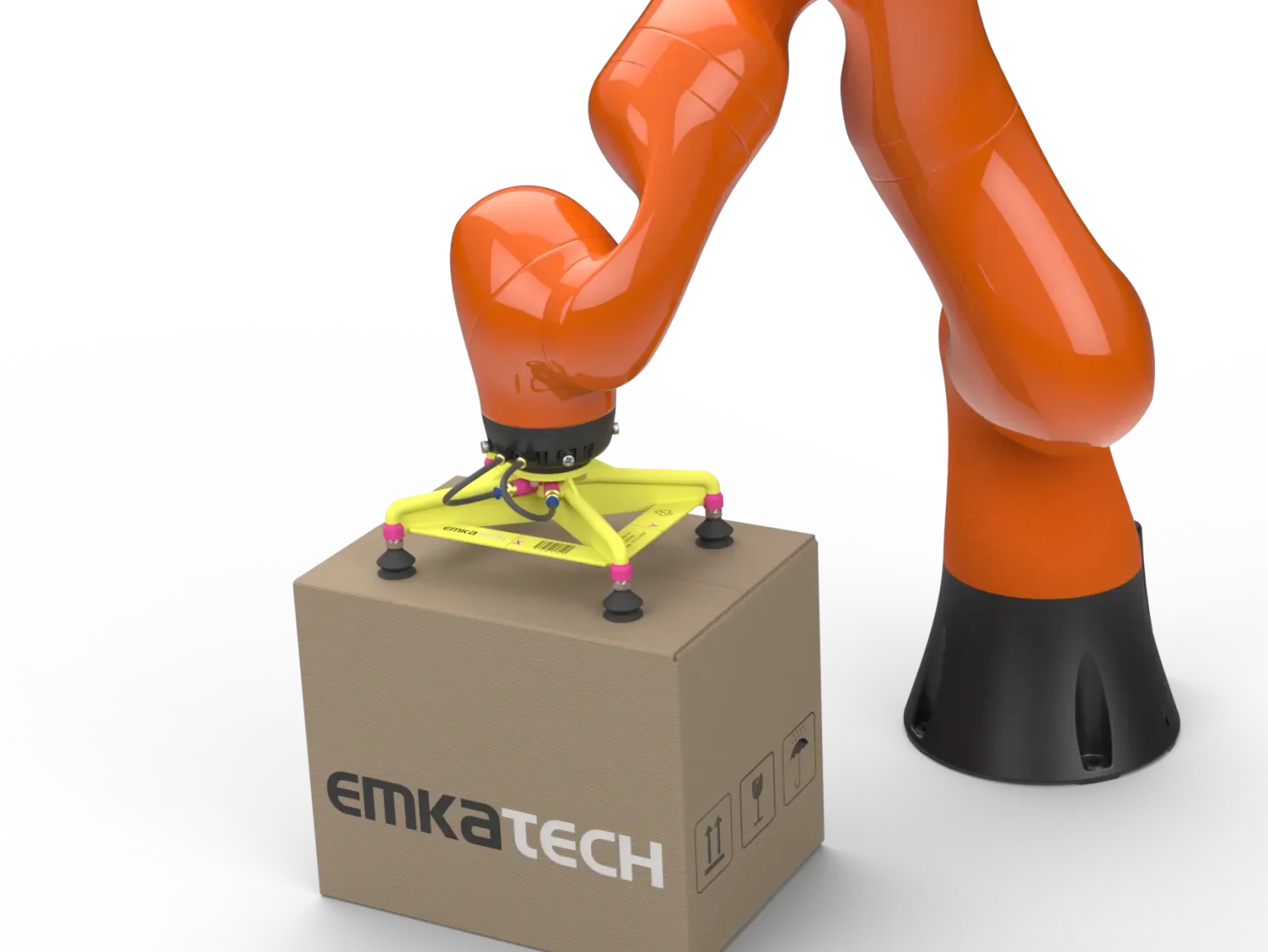 Rendering 3d-Druck in Farbe mit Roboterarm