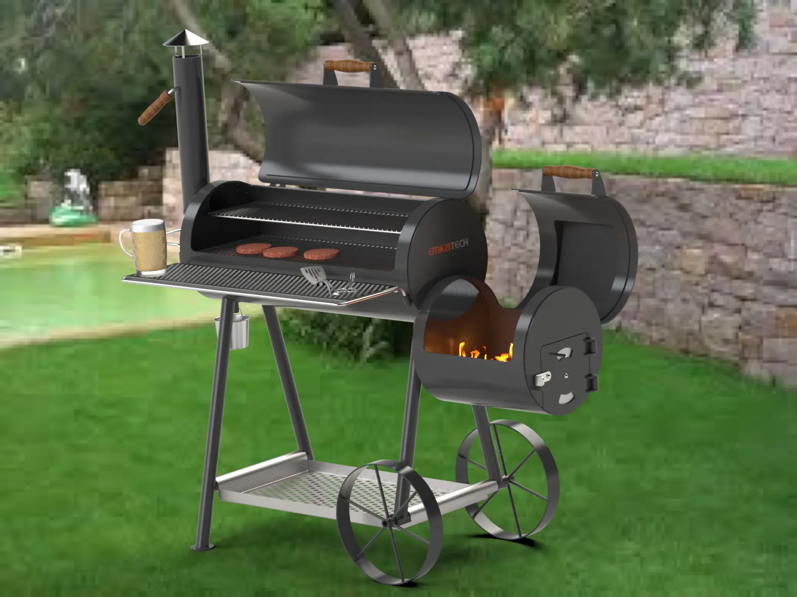 Renderings smoker grill design